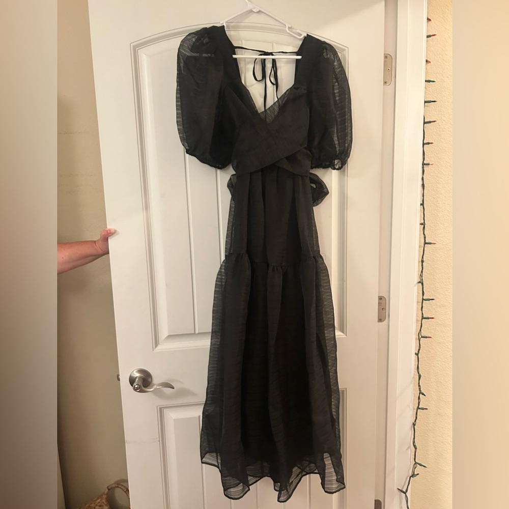Free People Elegant Black Sheer Dress